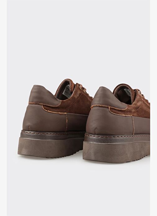 Kahve Deri Erkek Günlük Ayakkabı - Görsel 6