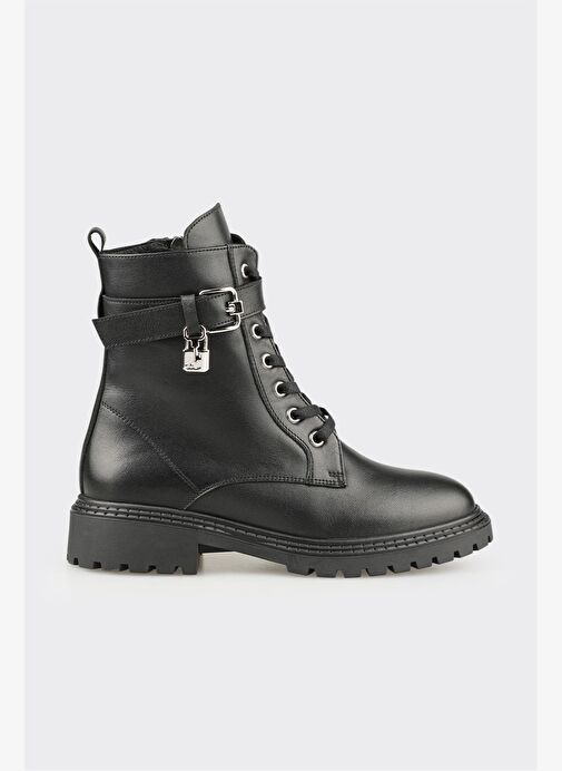 Siyah Deri Kadın Günlük Bot - Görsel 2