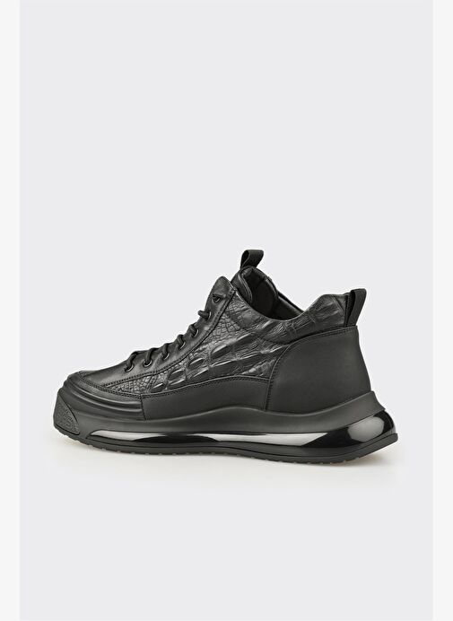 Siyah Deri Erkek Günlük Bot - Görsel 4