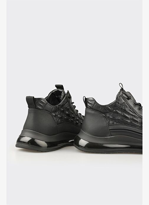 Siyah Deri Erkek Günlük Bot - Görsel 5