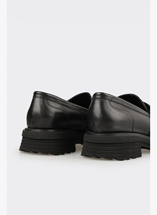 Siyah Deri Kadın Günlük Ayakkabı - Görsel 6