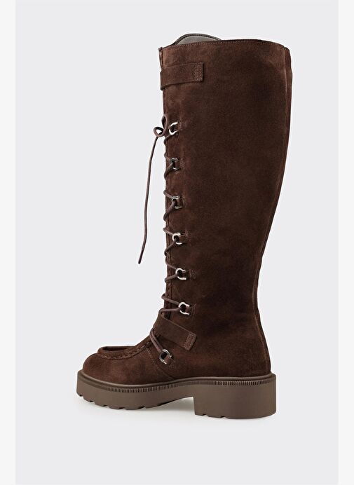 Kahve Deri Kadın Çizme - Görsel 4