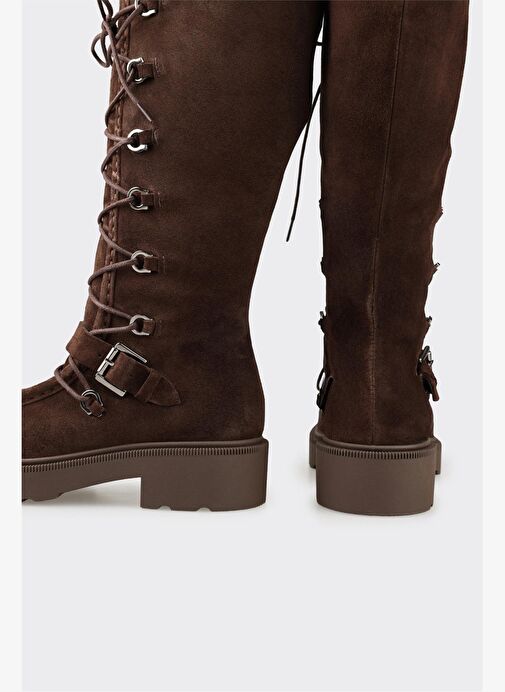 Kahve Deri Kadın Çizme - Görsel 5