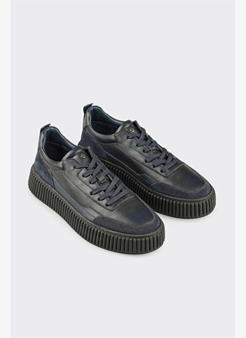 Lacivert Deri Erkek Günlük Ayakkabı - Görsel 3