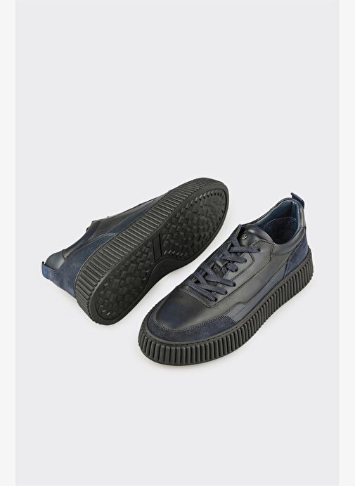 Lacivert Deri Erkek Günlük Ayakkabı - Görsel 4