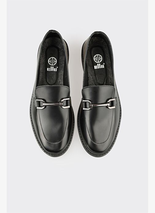 Siyah Deri Kadın Günlük Ayakkabı - Görsel 5