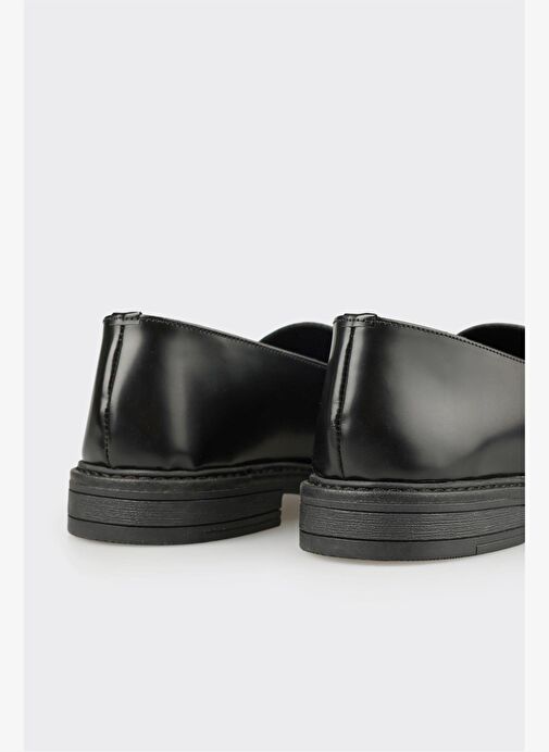 Siyah Deri Kadın Günlük Ayakkabı - Görsel 6