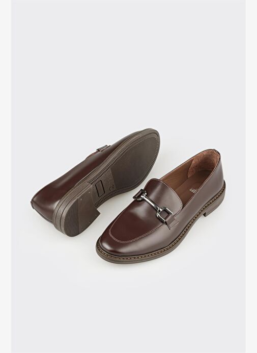 Kahve Deri Kadın Günlük Ayakkabı - Görsel 4