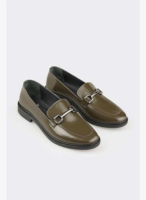 Yeşil Deri Kadın Günlük Ayakkabı - Görsel 3