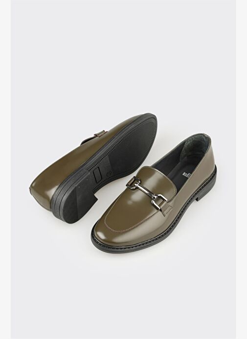 Yeşil Deri Kadın Günlük Ayakkabı - Görsel 4