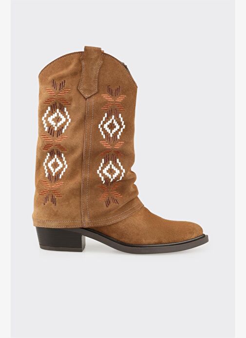Taba Deri Kadın Western Bot - Görsel 2