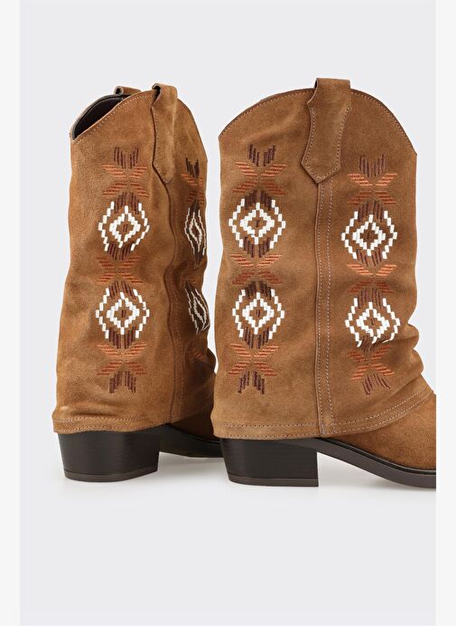 Taba Deri Kadın Western Bot - Görsel 5