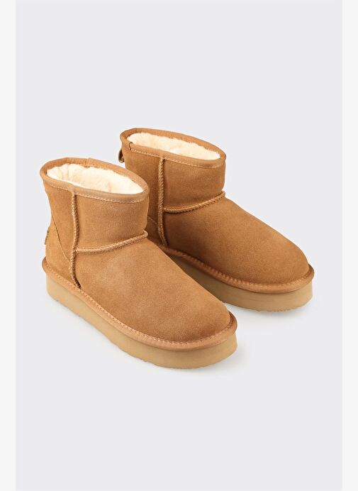 Camel Deri Kadın Günlük Bot - Görsel 3