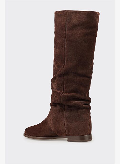 Kahve Deri Kadın Çizme - Görsel 4