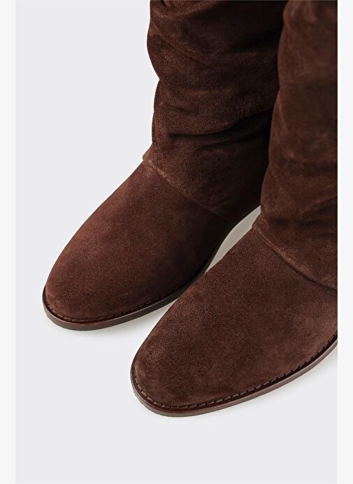 Kahve Deri Kadın Çizme - Görsel 5