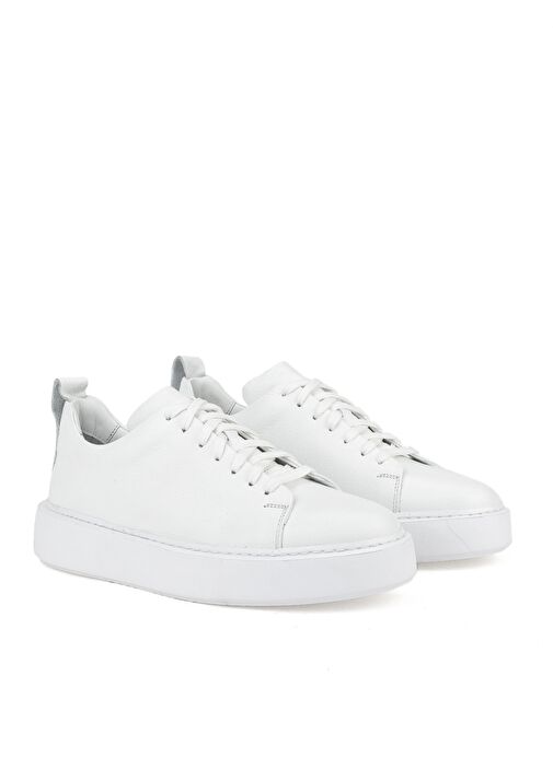 Ziya, Erkek Hakiki Deri Sneaker 1511026Z875Y Beyaz - Görsel 5