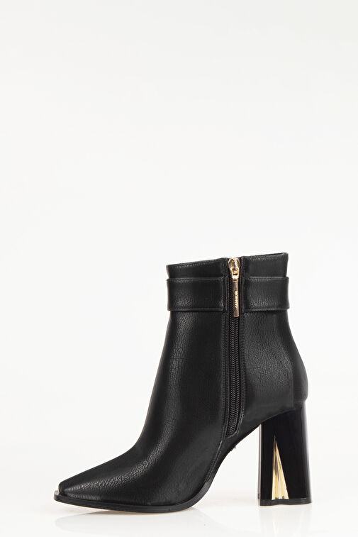 Nemesis Fermuarlı Topuklu Kadın Bot Siyah - Görsel 5
