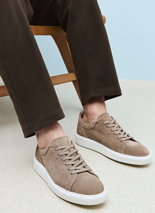 Ziya, Erkek Hakiki Deri Sneaker 1511026Z8952 Kum - Görsel 8