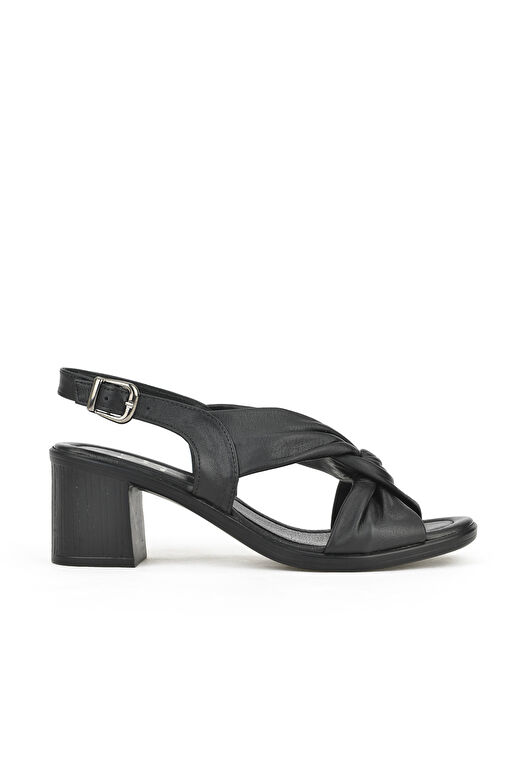Ziya Siyah Kadın Deri Topuklu Sandalet 1411020Z2213_000 - Görsel 2