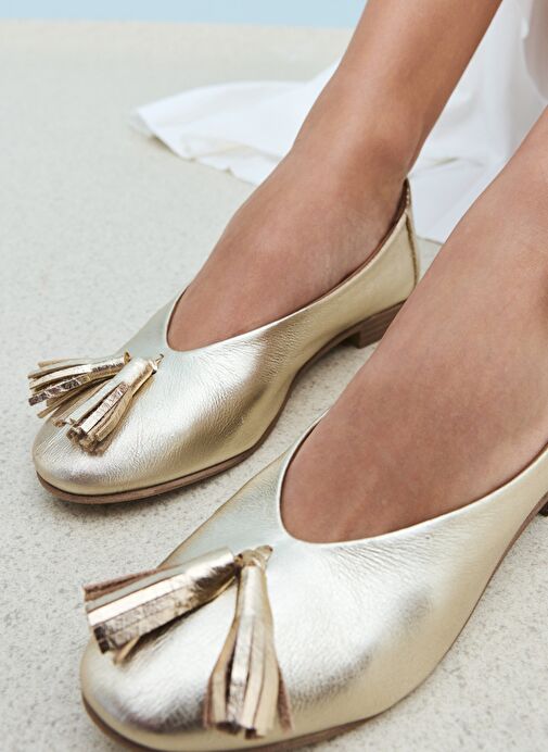 Ziya, Hakiki Deri Kadın Babet 1511033Z2145 Gold - Görsel 5