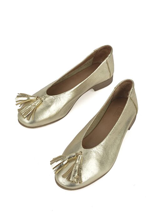 Ziya, Hakiki Deri Kadın Babet 1511033Z2145 Gold - Görsel 9