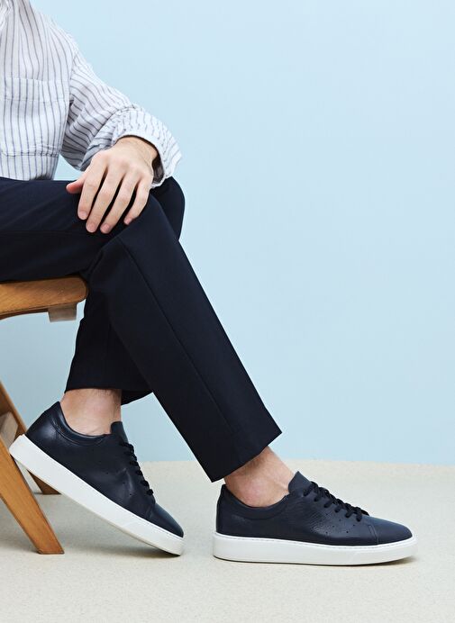 Ziya, Erkek Hakiki Deri Sneaker 1511026Z895 Lacivert - Görsel 2