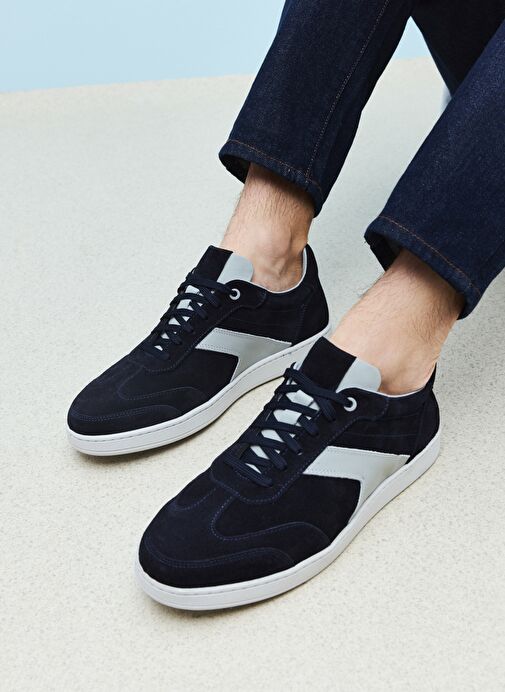 Ziya, Erkek Hakiki Deri Sneaker 151983ZX30 Lacivert - Görsel 5