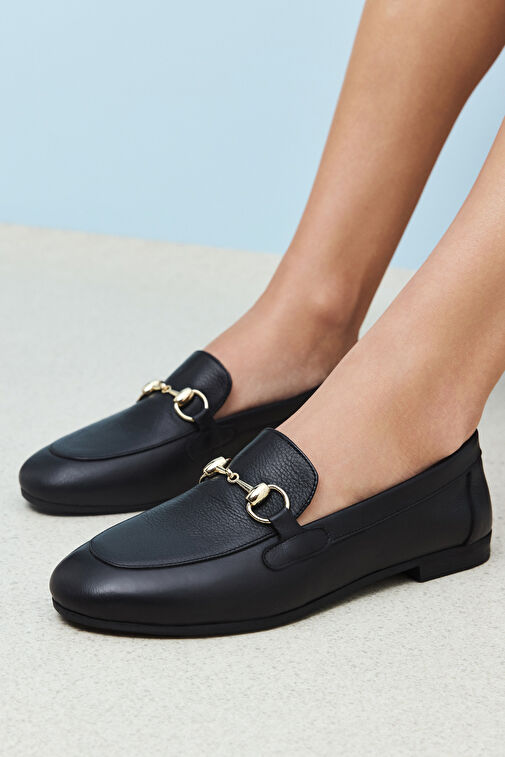 Ziya Siyah Kadın Deri Loafer 1511044Z201_000 - Görsel 4