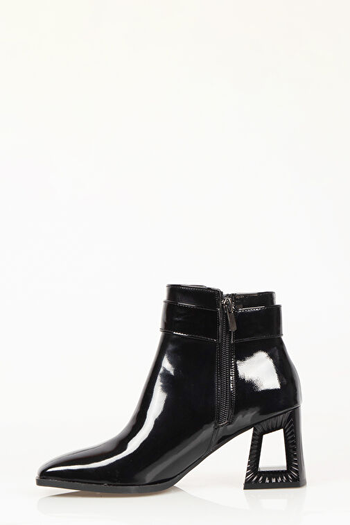 Nemesis Fermuarlı Topuklu Kadın Bot Siyah - Görsel 4