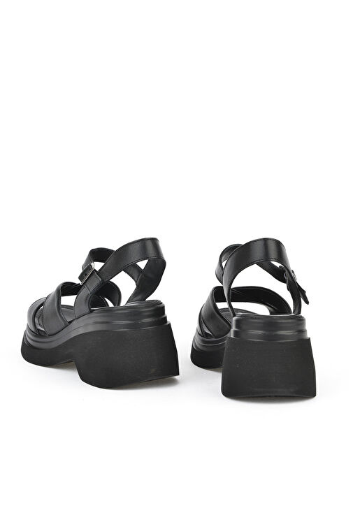 Ziya, Kadın Hakiki Deri Topuklu Sandalet 151992Z64004 Siyah - Görsel 5