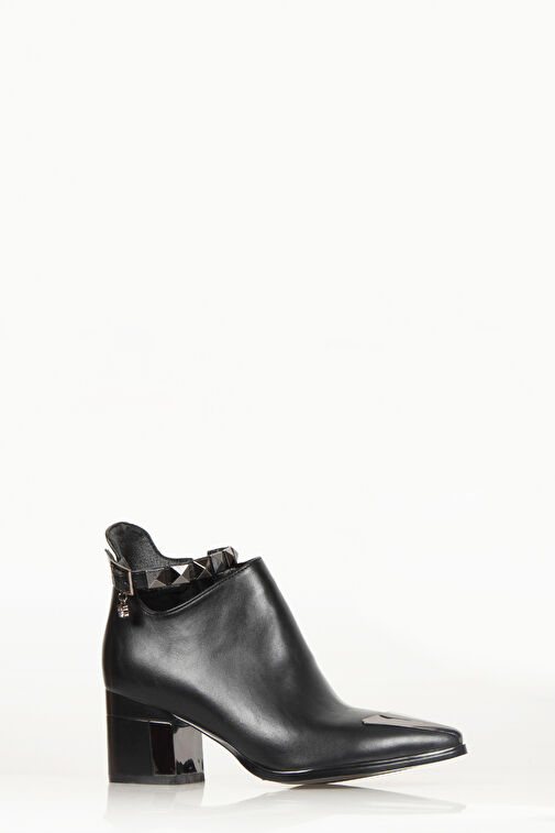 Marlo Fermuarlı Topuklu Kadın Bot Siyah - Görsel 6