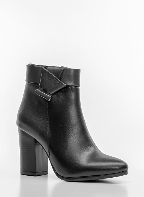 Nemesis Gerçek Deri Fermuarlı Kadın Bot Siyah - Görsel 5