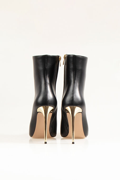 Nemesis Fermuarlı Topuklu Kadın Bot Siyah - Görsel 6