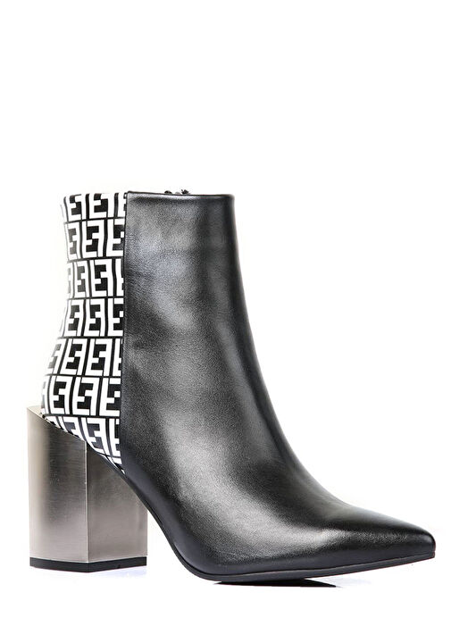 Freda Gerçek Deri Kadın Topuklu Bot Siyah - Görsel 4
