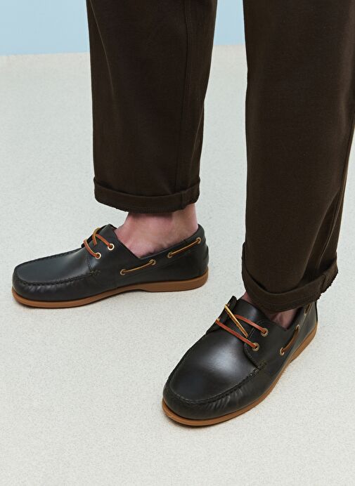 Ziya, Erkek Hakiki Deri Ayakkabı 1511007ZD1001 Haki - Görsel 3