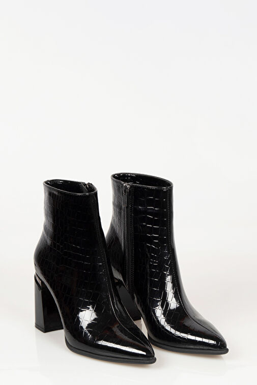 Nemesis Fermuarlı Topuklu Kadın Bot Siyah - Görsel 6