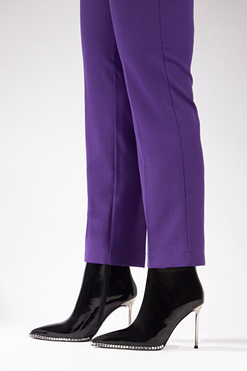 Nemesis Fermuarlı Topuklu Kadın Bot Siyah Rugan - Görsel 3