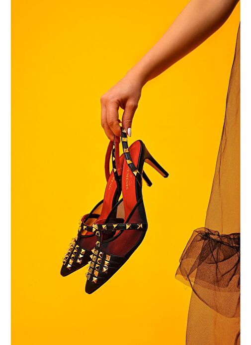 Vonda Gerçek Deri Kadın Topuklu Sandalet Siyah - Görsel 6