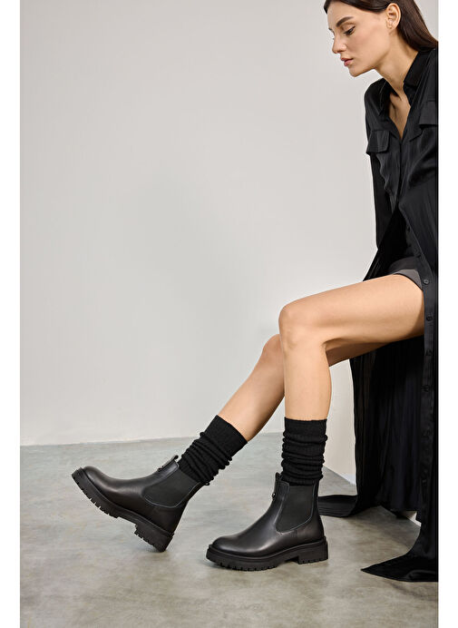 Ziya, Kadın Hakiki Deri Bot 143359Z310 Siyah - Görsel 2