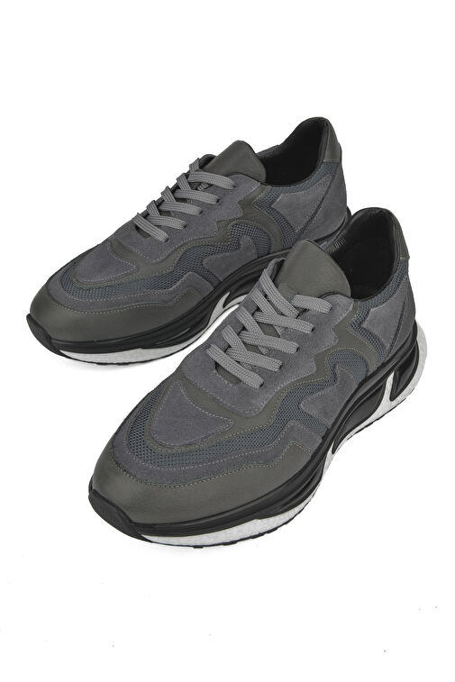 Ziya, Erkek Hakiki Deri Sneaker 1431042Z8120 Gri - Görsel 5