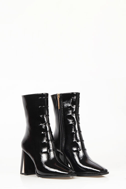 Nemesis Fermuarlı Topuklu Kadın Bot Siyah - Görsel 6