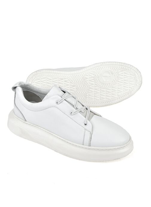 Ziya, Erkek Hakiki Deri Sneaker 151987Z133 Beyaz - Görsel 6
