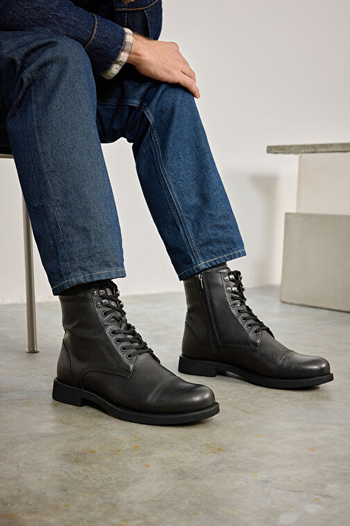 Ziya, Erkek Hakiki Deri Bot 14319Z7019 Siyah - Görsel 2
