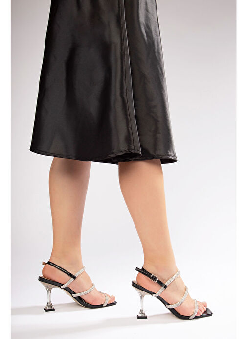 Sihana Kadın Topuklu Abiye Sandalet Siyah - Görsel 2