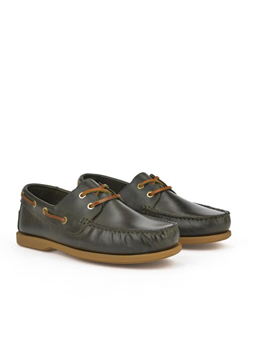 Ziya, Erkek Hakiki Deri Ayakkabı 1511007ZD1001 Haki - Görsel 6