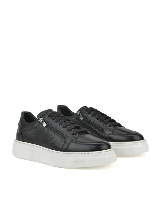 Ziya, Erkek Hakiki Deri Sneaker 1511026Z550 Siyah - Görsel 7