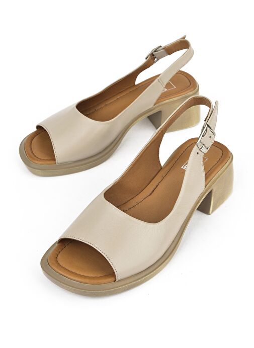 Ziya, Kadın Hakiki Deri Topuklu Sandalet 151992Z8004 Buz - Görsel 4