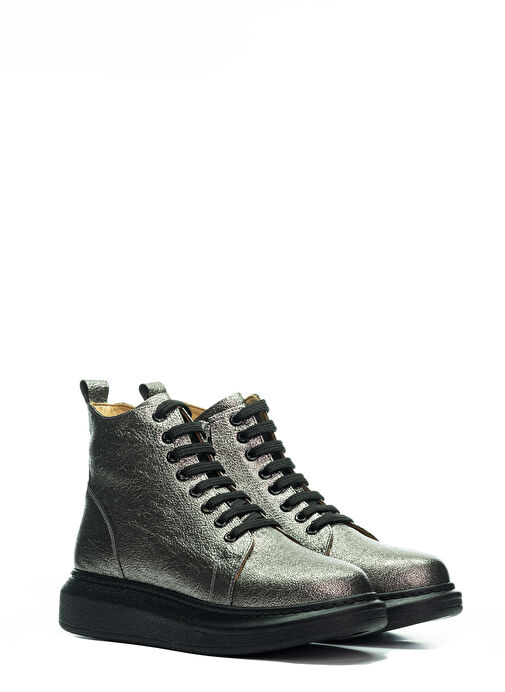 Nemesis Gerçek Deri Kadın Spor Bot Antrasit - Görsel 6