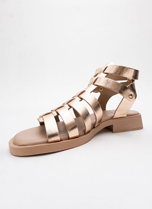 FRADE Rose Kristal Hakiki Deri Kadın Sandalet - Görsel 7