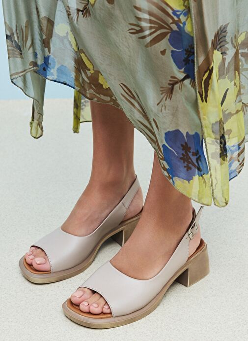 Ziya, Kadın Hakiki Deri Topuklu Sandalet 151992Z8004 Buz - Görsel 8
